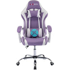 Racing Style Gaming Chair,PU Leather Height Adjustable Computer Gaming Chair with Headrest and Lumbar Massage Support