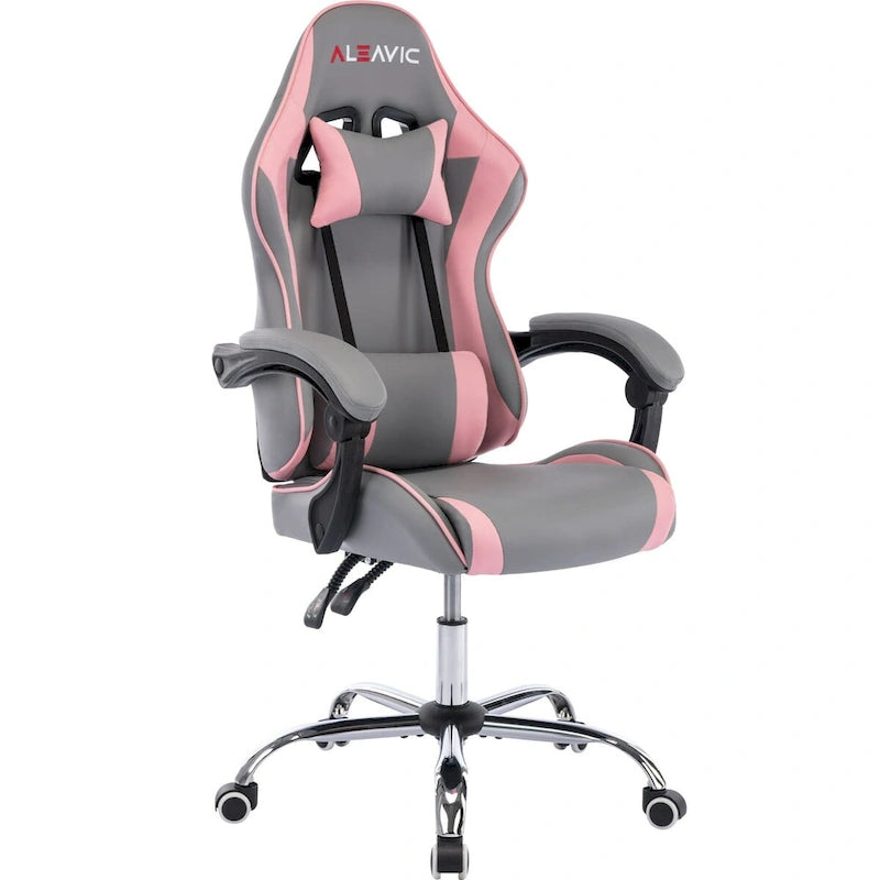 Racing Style Gaming Chair,PU Leather Height Adjustable Computer Gaming Chair with Headrest and Lumbar Massage Support