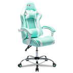 Racing Style Gaming Chair,PU Leather Height Adjustable Computer Gaming Chair with Headrest and Lumbar Massage Support