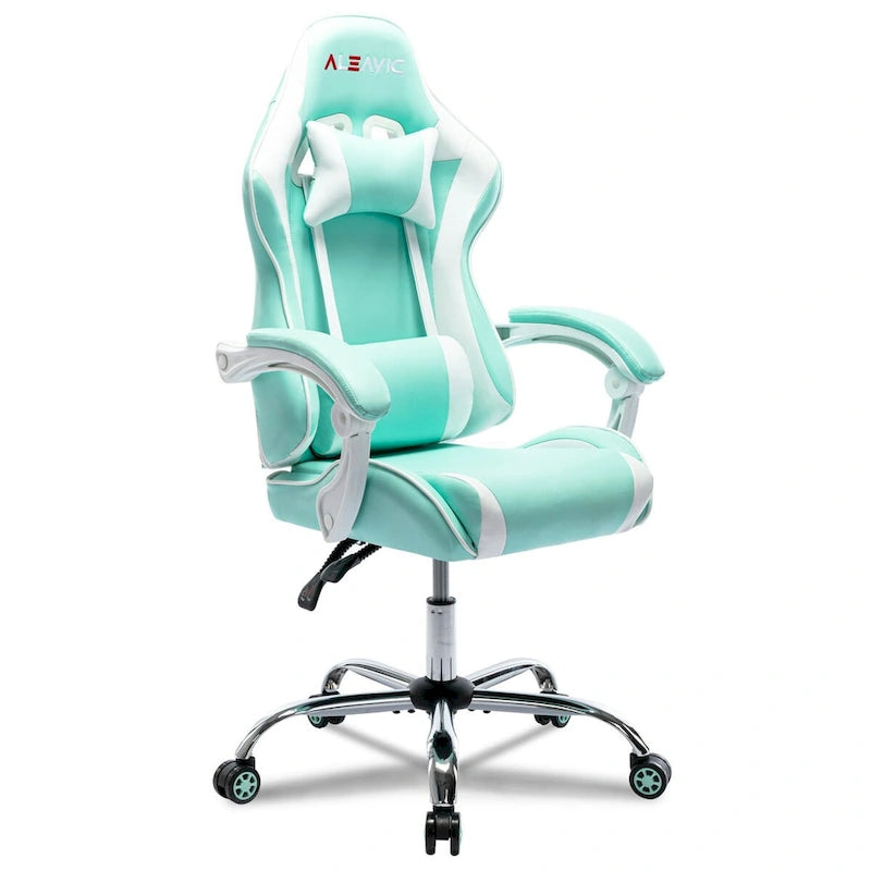Racing Style Gaming Chair,PU Leather Height Adjustable Computer Gaming Chair with Headrest and Lumbar Massage Support
