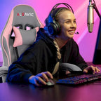 Racing Style Gaming Chair,PU Leather Height Adjustable Computer Gaming Chair with Headrest and Lumbar Massage Support