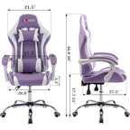 Racing Style Gaming Chair,PU Leather Height Adjustable Computer Gaming Chair with Headrest and Lumbar Massage Support