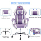 Racing Style Gaming Chair,PU Leather Height Adjustable Computer Gaming Chair with Headrest and Lumbar Massage Support