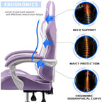 Racing Style Gaming Chair,PU Leather Height Adjustable Computer Gaming Chair with Headrest and Lumbar Massage Support