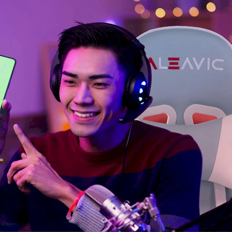 Racing Style Gaming Chair,PU Leather Height Adjustable Computer Gaming Chair with Headrest and Lumbar Massage Support