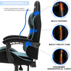 Racing Style Gaming Chair,PU Leather Height Adjustable Computer Gaming Chair with Headrest and Lumbar Massage Support