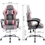 Racing Style Gaming Chair,PU Leather Height Adjustable Computer Gaming Chair with Headrest and Lumbar Massage Support