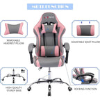 Racing Style Gaming Chair,PU Leather Height Adjustable Computer Gaming Chair with Headrest and Lumbar Massage Support