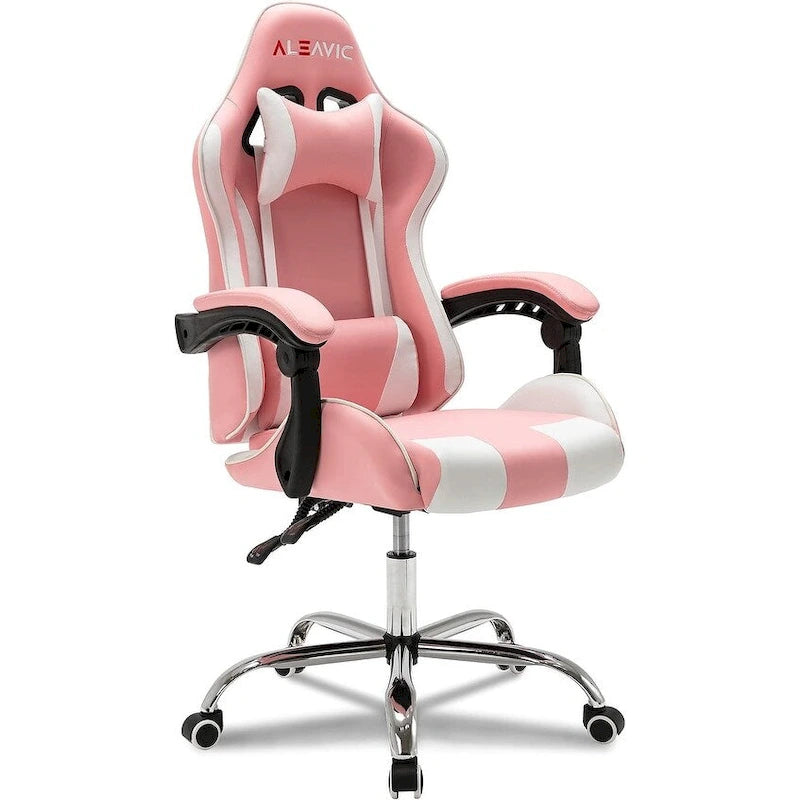 Racing Style Gaming Chair,PU Leather Height Adjustable Computer Gaming Chair with Headrest and Lumbar Massage Support