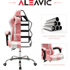 Racing Style Gaming Chair,PU Leather Height Adjustable Computer Gaming Chair with Headrest and Lumbar Massage Support