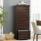 51-Inch Tall 4-Drawer File Cabinet, Wood Vertical Filing Cabinet for A4 /Letter Size