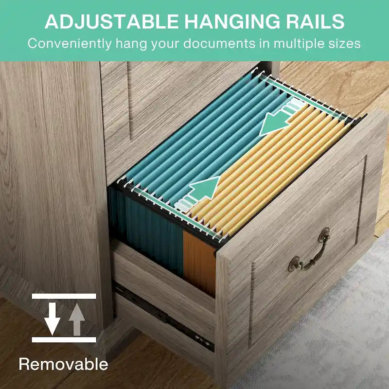 51-Inch Tall 4-Drawer File Cabinet, Wood Vertical Filing Cabinet for A4 /Letter Size