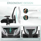 Big and Tall Heavy Duty Ergonomic Mesh Office Chair 500lbs with Wide Thick Seat