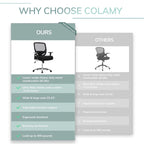 Big and Tall Heavy Duty Ergonomic Mesh Office Chair 500lbs with Wide Thick Seat