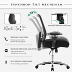 Big and Tall Heavy Duty Ergonomic Mesh Office Chair 500lbs with Wide Thick Seat