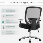 Big and Tall Heavy Duty Ergonomic Mesh Office Chair 500lbs with Wide Thick Seat