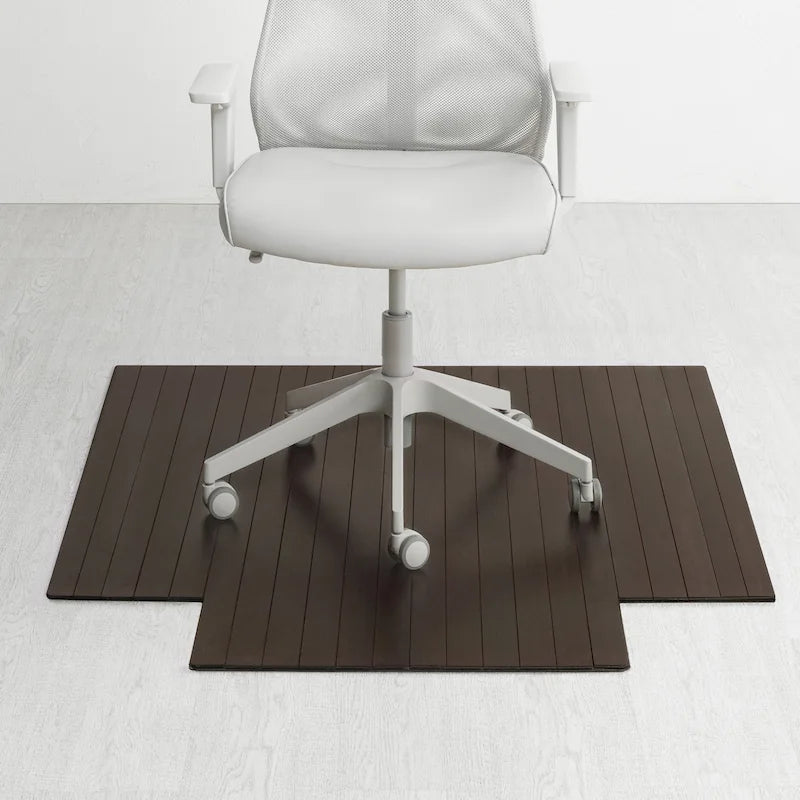 Jani Eco Bamboo Roll-Up Rectangular Chair Mat with Lip - Protective and Eco-Friendly, Heavy Duty for Office and Home