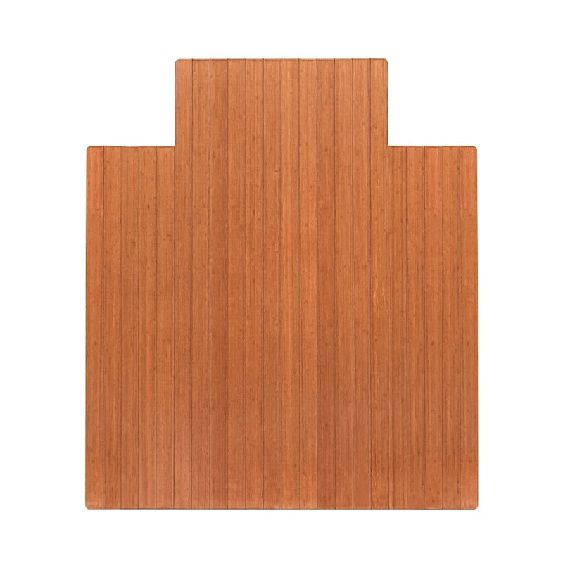 Jani Eco Bamboo Roll-Up Rectangular Chair Mat with Lip - Protective and Eco-Friendly, Heavy Duty for Office and Home