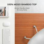 Jani Eco Bamboo Roll-Up Rectangular Chair Mat with Lip - Protective and Eco-Friendly, Heavy Duty for Office and Home