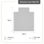 Jani Eco Bamboo Roll-Up Rectangular Chair Mat with Lip - Protective and Eco-Friendly, Heavy Duty for Office and Home