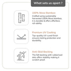 Jani Eco Bamboo Roll-Up Rectangular Chair Mat with Lip - Protective and Eco-Friendly, Heavy Duty for Office and Home