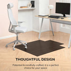 Jani Eco Bamboo Roll-Up Rectangular Chair Mat with Lip - Protective and Eco-Friendly, Heavy Duty for Office and Home