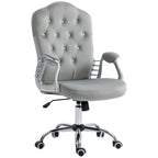 Vinsetto Home Office Chair,Velvet Computer Chair,Button Tufted Desk Chair with Swivel Wheels,Adjustable Height,and Tilt Function