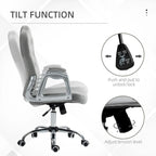Vinsetto Home Office Chair,Velvet Computer Chair,Button Tufted Desk Chair with Swivel Wheels,Adjustable Height,and Tilt Function