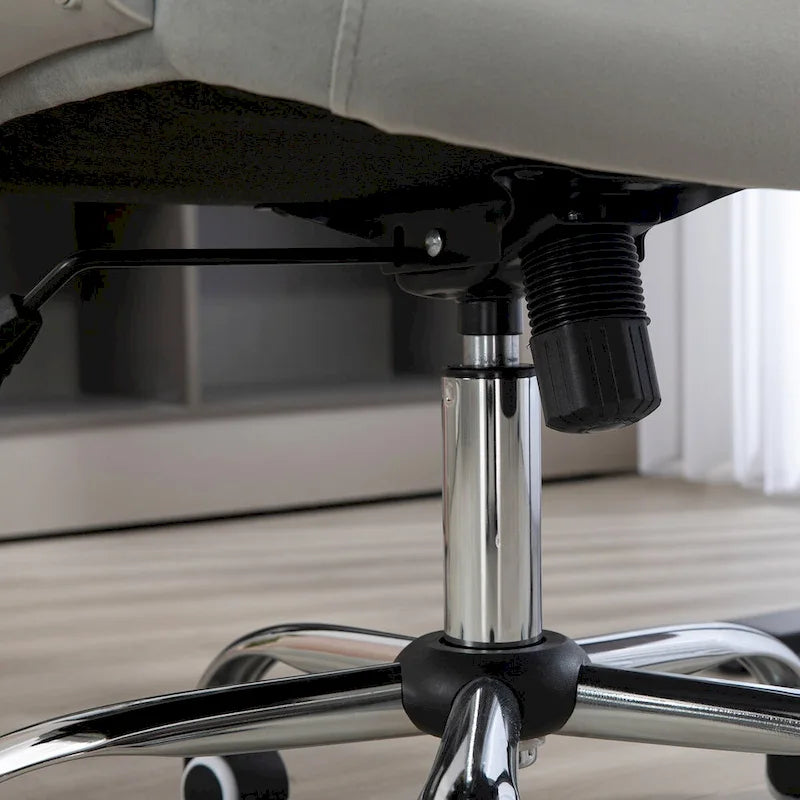 Vinsetto Home Office Chair,Velvet Computer Chair,Button Tufted Desk Chair with Swivel Wheels,Adjustable Height,and Tilt Function