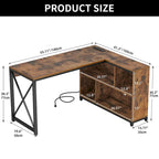 Moasis 55 Reversible L Shaped Desk with Storage Shelves Corner Computer Gaming Desk