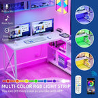 Moasis 55 Reversible L Shaped Desk with Storage Shelves Corner Computer Gaming Desk