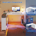 Moasis 55 Reversible L Shaped Desk with Storage Shelves Corner Computer Gaming Desk