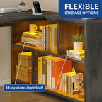 Moasis 55 Reversible L Shaped Desk with Storage Shelves Corner Computer Gaming Desk