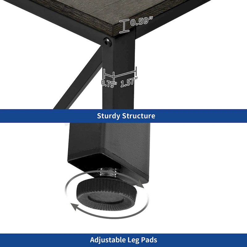 Moasis 55 Reversible L Shaped Desk with Storage Shelves Corner Computer Gaming Desk