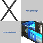 Moasis 55 Reversible L Shaped Desk with Storage Shelves Corner Computer Gaming Desk