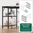 47 Inches Computer Desk with Reversible Storage Shelves