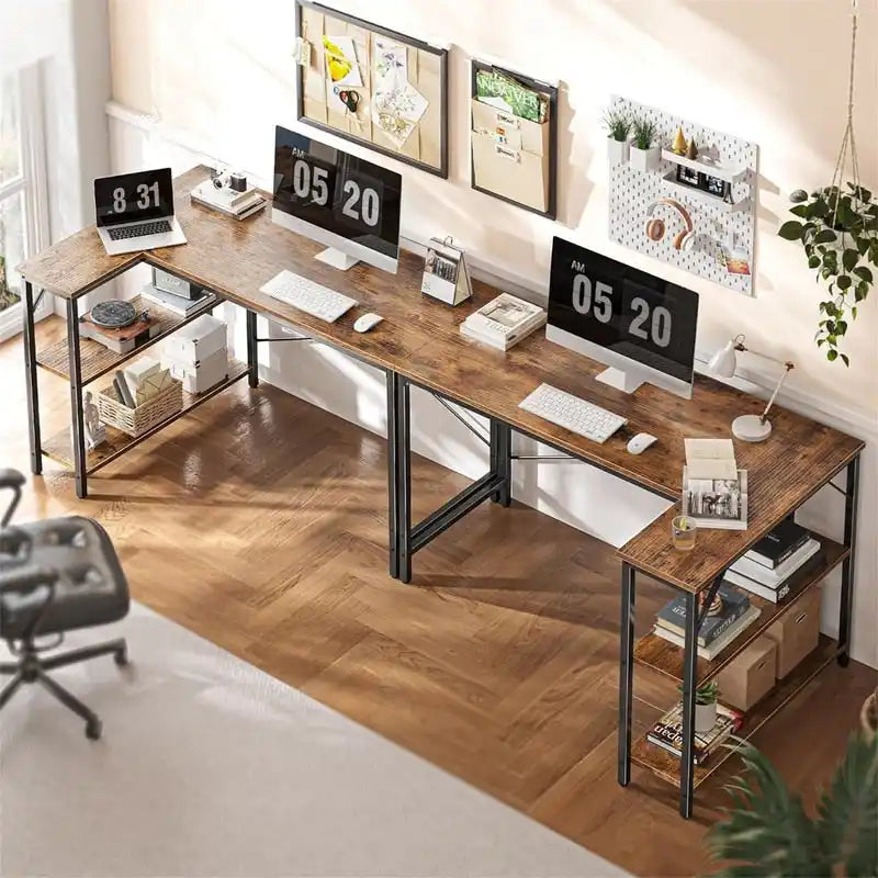 47 Inches Computer Desk with Reversible Storage Shelves