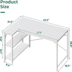 47 Inches Computer Desk with Reversible Storage Shelves