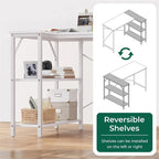 47 Inches Computer Desk with Reversible Storage Shelves