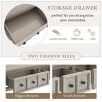 Cusp Barn Rustic Entryway Console Table, 60 Long Sofa Table with two Different Size Drawers and Bottom Shelf for Storage