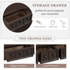 Cusp Barn Rustic Entryway Console Table, 60 Long Sofa Table with two Different Size Drawers and Bottom Shelf for Storage