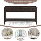 Cusp Barn Rustic Entryway Console Table, 60 Long Sofa Table with two Different Size Drawers and Bottom Shelf for Storage