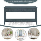 Cusp Barn Rustic Entryway Console Table, 60 Long Sofa Table with two Different Size Drawers and Bottom Shelf for Storage