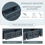 Cusp Barn Rustic Entryway Console Table, 60 Long Sofa Table with two Different Size Drawers and Bottom Shelf for Storage