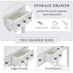 Cusp Barn Rustic Entryway Console Table, 60 Long Sofa Table with two Different Size Drawers and Bottom Shelf for Storage