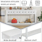 Cusp Barn Rustic Entryway Console Table, 60 Long Sofa Table with two Different Size Drawers and Bottom Shelf for Storage