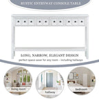 Cusp Barn Rustic Entryway Console Table, 60 Long Sofa Table with two Different Size Drawers and Bottom Shelf for Storage