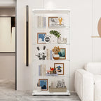 Glass Display Cabinet with 5 Shelves Double Door