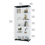 Glass Display Cabinet with 5 Shelves Double Door
