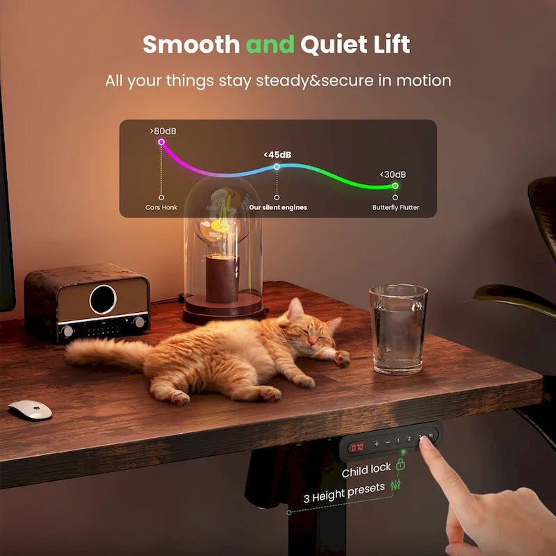 SIAGO 48 x 24 Inch Computer Desk Height Adjustable Electric Sit Stand Up Desk